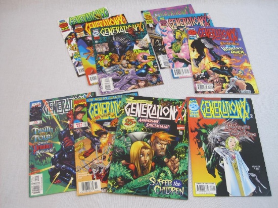Ten Marvel Comics Generation X Issues #9 (1995), #14, 15, 16, 18, 21, 22 (1996), #25, 32 (1997), #40