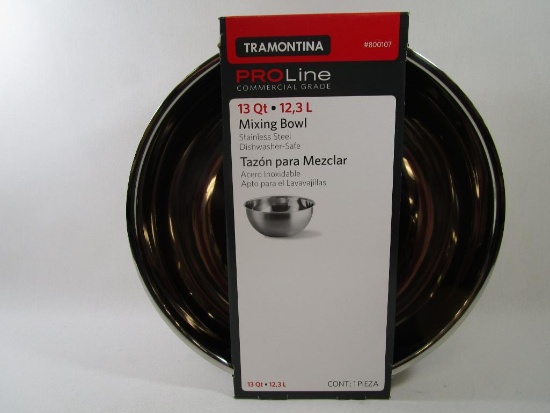 Tramontina Stainless Steel Mixing Bowl, ProLine Commercial Grade 13 Quart
