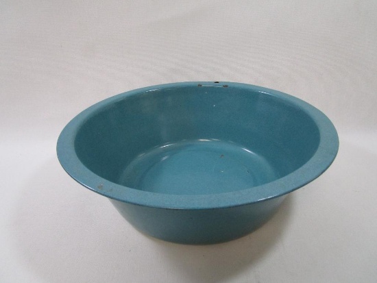 Enamelware Round Wash basin, Turquoise 14.5 Inch