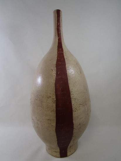Large Ceramic Floor Vase, Made in Mexico, approx 32 inches Tall