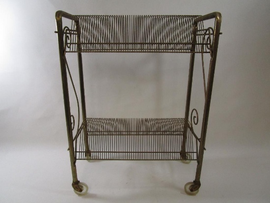 Rolling Wire MCM Record Stand