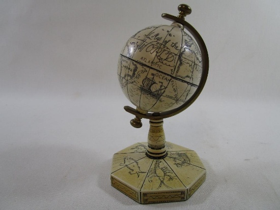 A Map of the World Mini Globe, approx 6 inches Tall