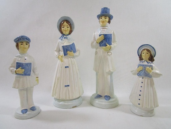 Four Colonial Carolers Composite Figurines