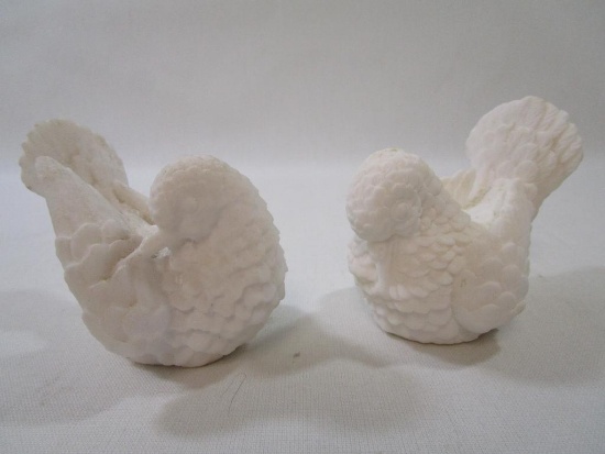 White Doves Alabaster Sculptures by A. Santini, Made in Italy