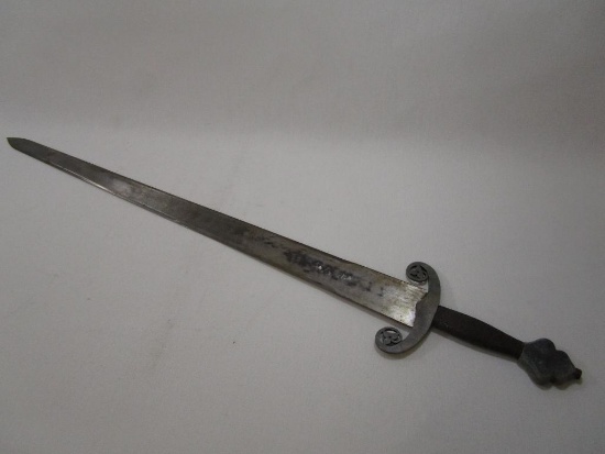 Fourty One Inch Sword with Full Tang Braided Metal Handle and Hilt Embelishments, Made in Spain