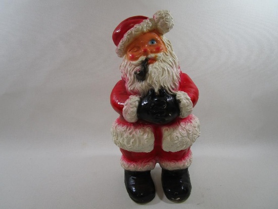 Winking Santa Ceramic Coin Bank, Creative D?cor Incorporated, approx 15 inches Tall
