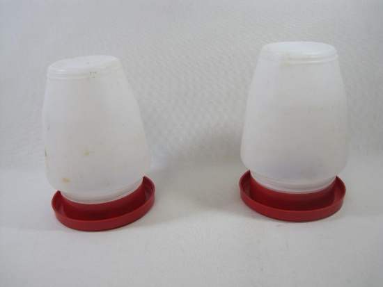Two Poultry Waterers, Plastic