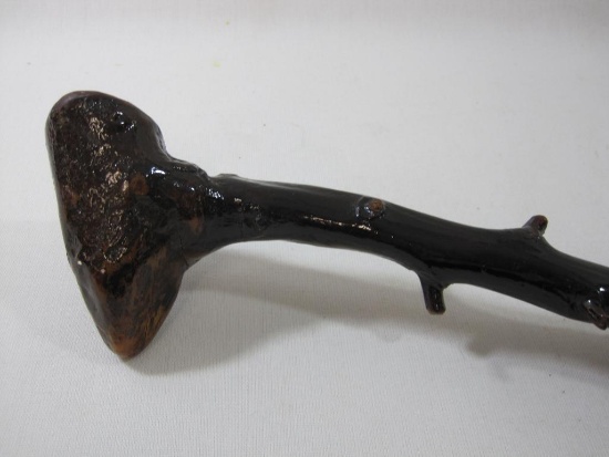 Rustic Wooden Cane, Glossed Branch Design, approx 40 inches tall