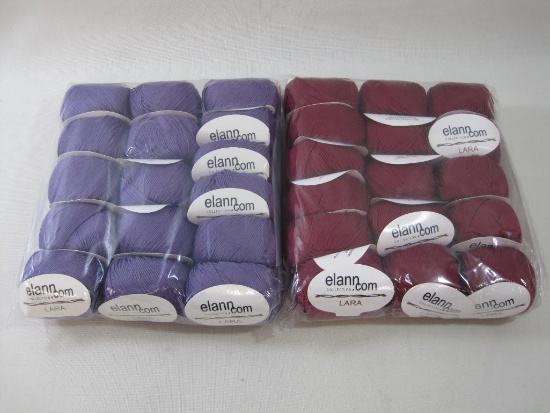 Two Packages of Elann Collection Lara 100 % Cotton Yarn, Color 326, 323
