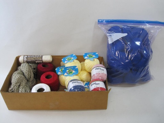 Box of Yarns, Assorted Color and Styles, Knitting, Crochet, Needle Point etc
