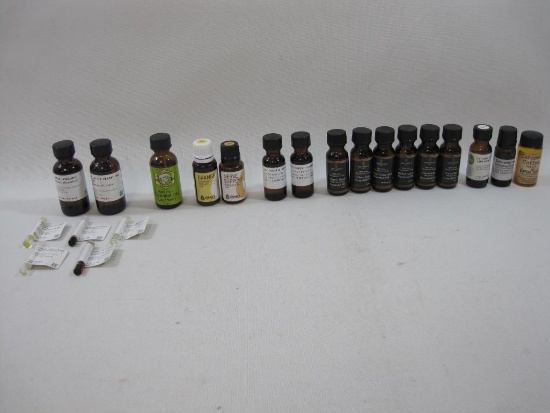 Assortment of Essential Oils includes Lavender, Rosewood, Tea Tree, Nerve Support, Vitamin E and