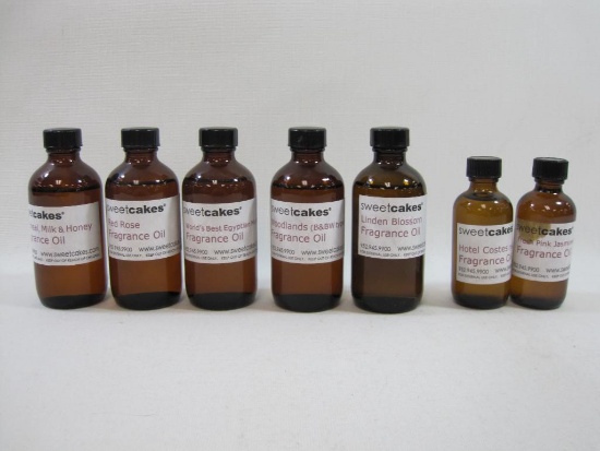 Sweet Cakes Fragerance Oils Including Oatmeal, Milk and Honey, Linden Blossom, Fresh Pink Jasmine