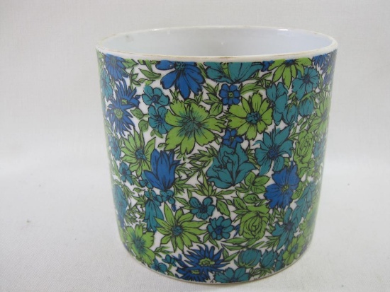 Holt Howard Green and Blue Flower Ice Bucket 1966 2511