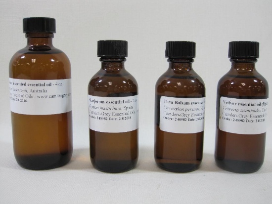 Camden-Grey Essential Oils Including Marjoram, Peru Balsam, Vetiveria and Tea Tree Lemon