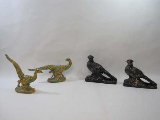 Four Ceramic Pheasants Table Decorations