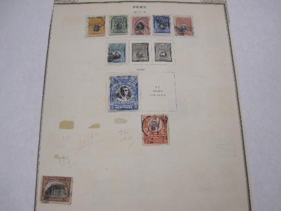 Peru Postage Stamps Includes 1920 AB Leguia New Constitution 5 Centavos, 1901 Francisco Pizarro Diez