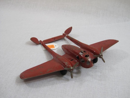 Vintage Pressed Steel Wyandotte Airplane with Hard Plastic Wheels, 5 oz