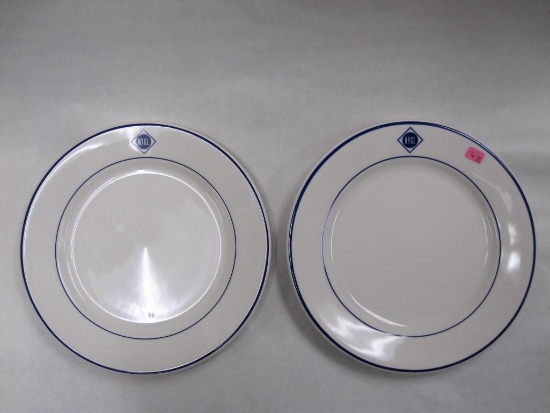 Two New York and Greenwood Lake Reproduction Dinner Serving Plates, marked made in 2006, 4lb