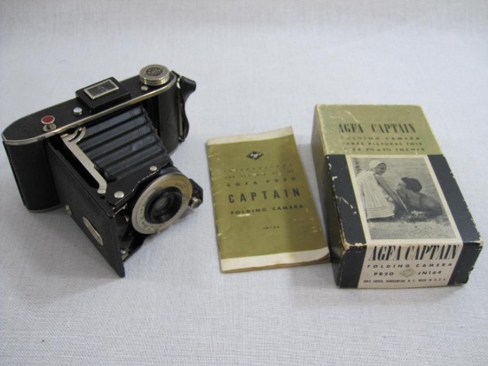 Agfa Captain Folding Camera PB20 JN164, AGFA ANSCO, in original box, 1 lb 7 oz