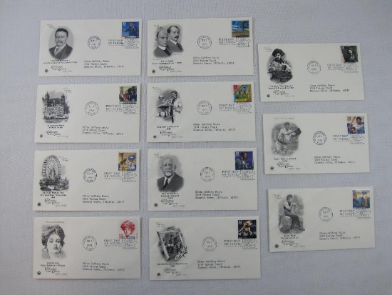 Eleven First Day Covers, 1998 Celebrating the 20th Century 1900-1909 Includes First World Series