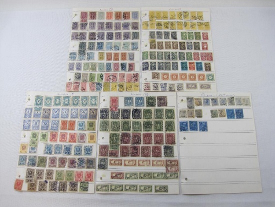 Stamps of Austria, Assorted Dates and Denominations, hinged on display pages