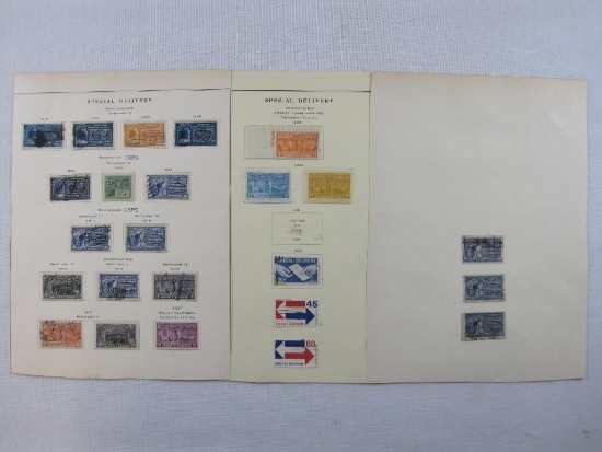 US Postage Stamps Special Delivery 1885-1954 including 1885-94 Scott #E1-E4, 1911-1927 #E8-E15, 1931