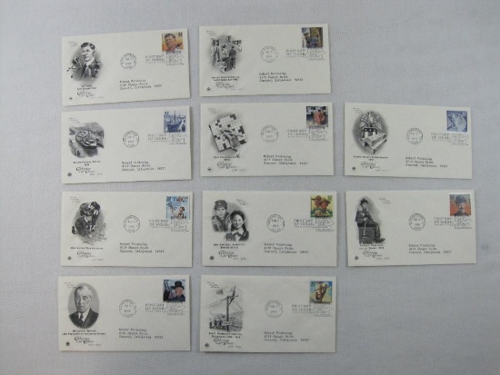 First Day Covers, Ten 1998 Celebrating the 20th Century 1910-1919 Includes Jim Thorpe 1912 Olympic