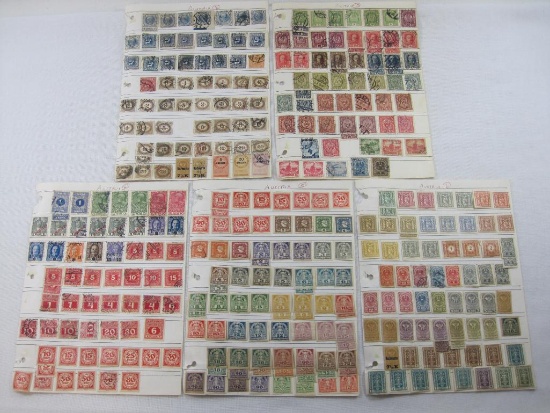 Stamps of Austria, Early 1900's, Assorted Denominations, hinged on display pages