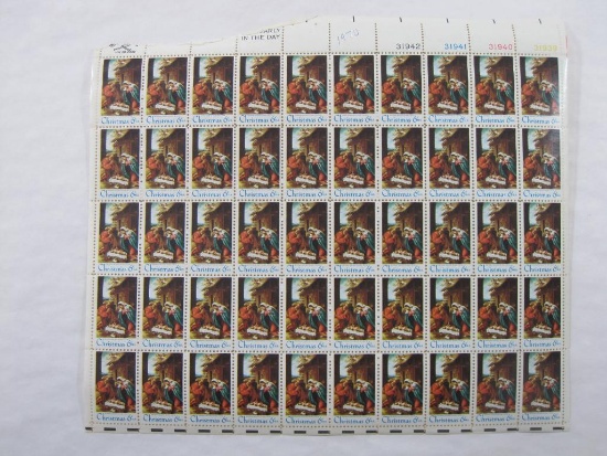 US Postage Stamps 1970 Nativity Christmas 6 Cent, Full Sheet of 50, Scott #1414