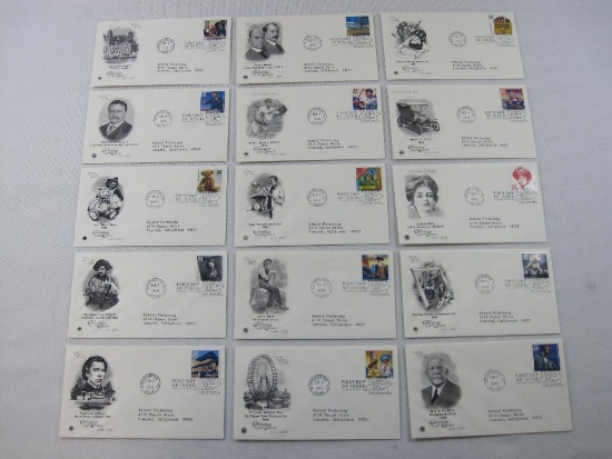 Fifteen First Day Covers, 1999 Celebrating the 20th Century 1900-1909 Includes Immigrants Arrive at