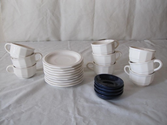 Set of Coffee/Tea Cups, with Four Small Side Dishes