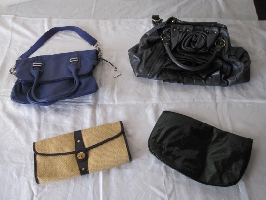 Four Ladies Handbag Purses, including 9 & Co Black Glossy