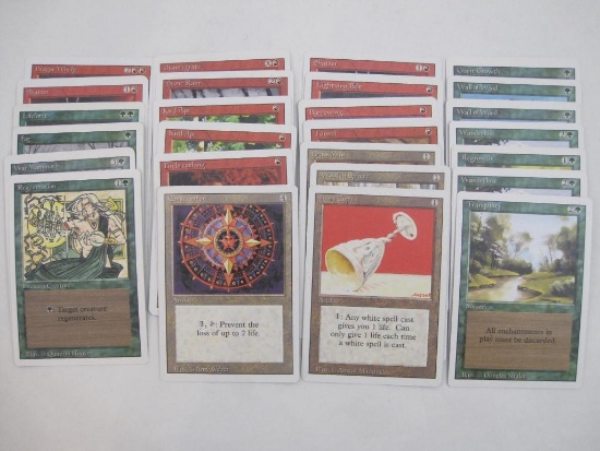Magic the Gathering Cards from Revised Edition including Regeneration, Dragon Whelp, Conservator,