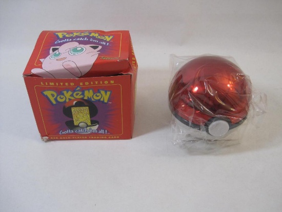 Jigglypuff Limited Edition Pokemon 23K Gold-Plated Trading Card and Pokeball, inner package sealed,