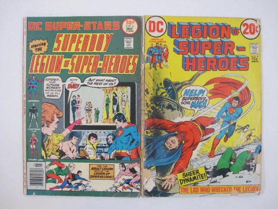 Two DC Comic Books including DC Super Stars No. 3 May 1976 (Superboy Starring the Legion of