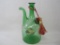 Green Glass Wine Carafe with Ice Chamber
