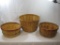 Three Fruit Baskets with Wire Handles