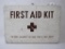 Metal First Aid Kit with Bandages as Pictured, Wall Hanging