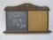 Cork and Chalkboard Message/Memo Board, with Wood Frame, 12 x 20 inch