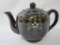 Brown with Handpainted Design and Gold Trim Ceramic Teapot, Japan