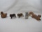 Animal Figurines Includes Ceramic Pottery Squirrel, Duck and Owl, with Carved Wood Lion and Leopard
