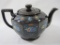 Brown with Handpainted Design and Gold Trim Ceramic Teapot, Signed MG Japan