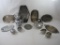 Metal Service Ware, Serving Plates of Various sizes and Patterns, Teapots and Creamers