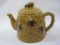 Honey Brown Glazed Ceramic Beehive Teapot