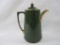 Green with Gold Accents Ceramic Teapot, Marked SPM Crest