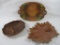 Three Wood Patterned Resin Trays