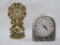 Two Clocks, Brass Globe Wind-up and Quartz Clock