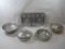 Aluminum Serviceware, Serving Tray and Bowls of Various Sizes and Designs, some with glass inserts.