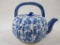Blue and White Glazed Ceramic Teapot, Made in China