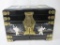 Chinese Black Lacquer and Mother of Pearl with Hand Painted Accents Jewelry Trinket Box